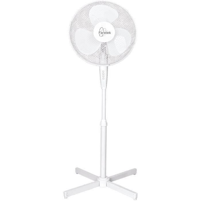 Ventilateur sur pied TENESSEE - FARELEK - Ø40cm 50W - Blanc - Oscillant - Far