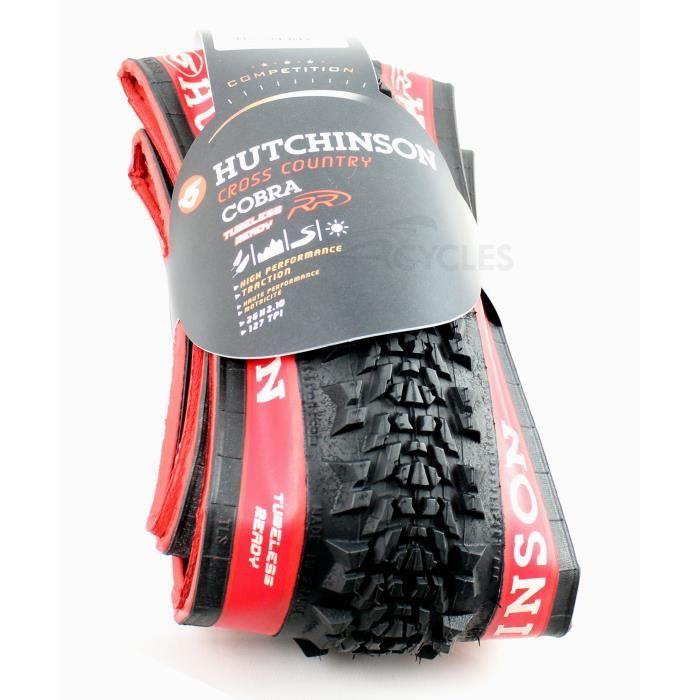 Pneu Hutchinson Cobra Tubeless Ready RR 26x2.10 Souple Flancs Rouge -  Cdiscount Sport