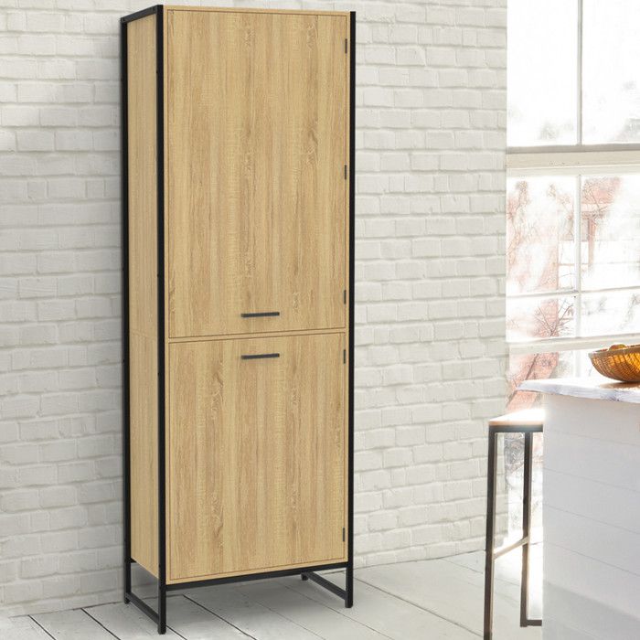 IDMARKET Colonne de cuisine 60 cm DETROIT 2 portes design industriel IDMARKET Colonne de cuisine 60 cm DETROIT 2 portes design industriel