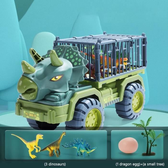 Camion Transporteur de Voitures avec Oeuf et Figurine Dinosaure, Ta