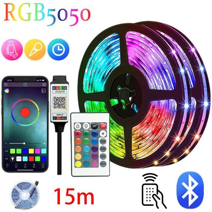 Bande LED 2M RGB Bluetooth - Ruban Lumineux App Télécommande Synchronisation Musique