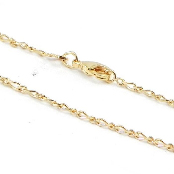 Bracelet Gourmette Figaro Plaqué Or - Chaine Élégante Vintage, Bijou Intemporel Modèle 337