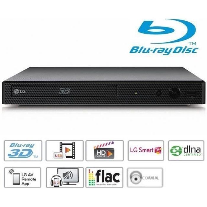 Lecteur Blu-ray DVD Full HD LG BP450 - USB Smart TV - Sur-échantillonnage 1080p & 4K - Lecture FLAC, MKV, AVCHD