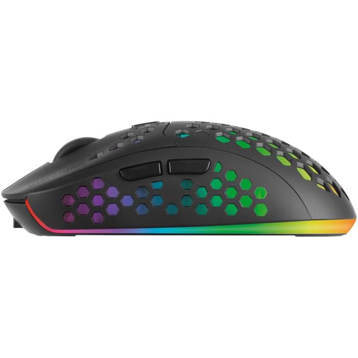 MARSGAMING Mars Gaming , Souris Gaming sans Fil, RGB Flow, Ultralégère 79g, 3200DPI, Noir - MMW3