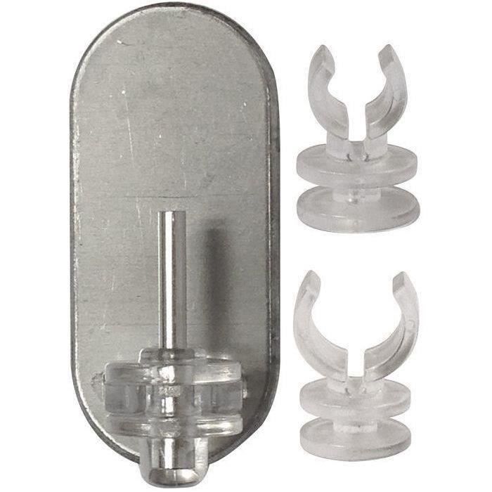 pitons adhesifs neofix 3 en 1 translucide/chrome x2