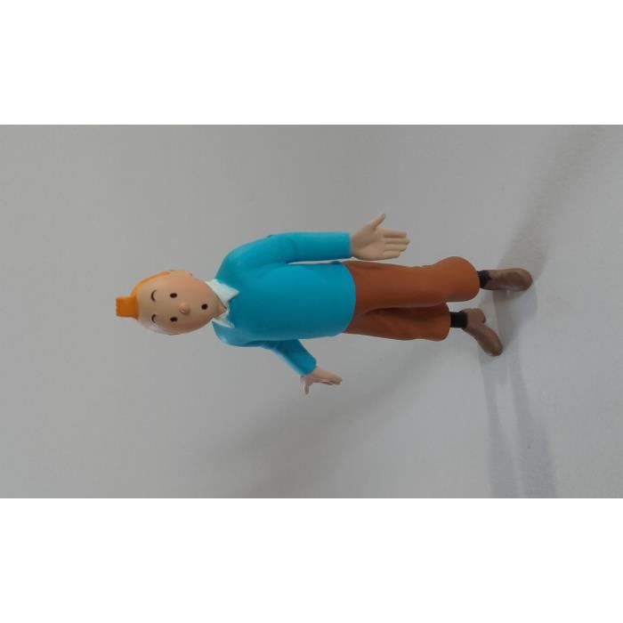 figurine pvc - tintin pull bleu 8,5cm