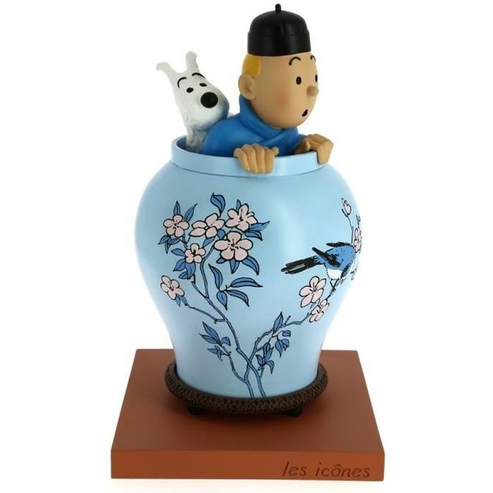 Figurine de collection Moulinsart Tintin et Milou dans la potiche 46401  (2017) - Cdiscount Maison
