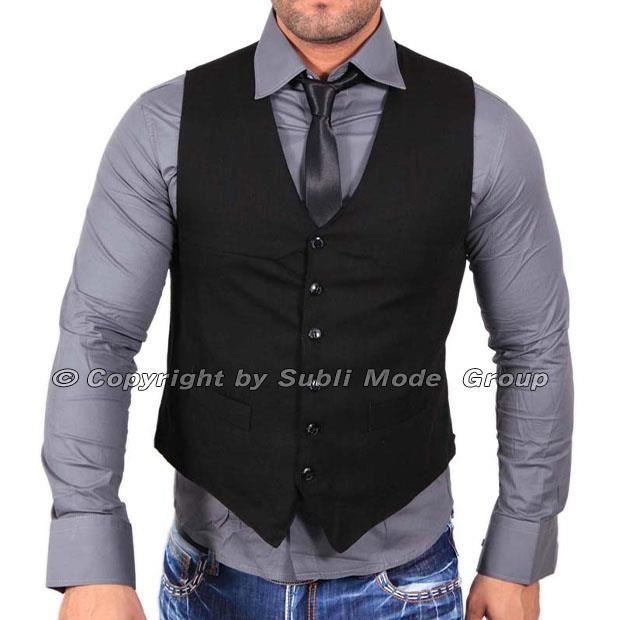 Gilet Chemise Cravate Homme Noir Gris Noir Achat