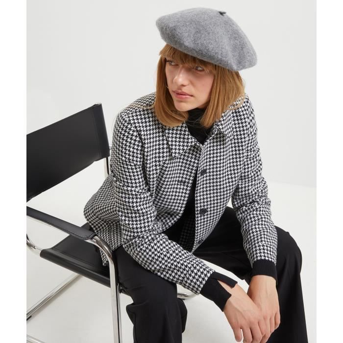 GRAIN DE MALICE Veste pied de coq femme Black Cdiscount Pret a Porter