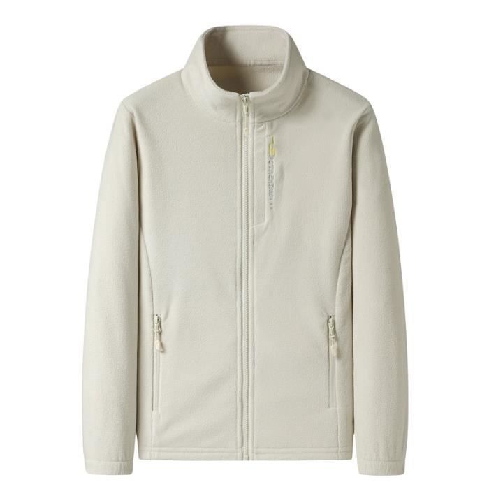 Veste polaire unie pour femme avec col zippé, vêtement d
