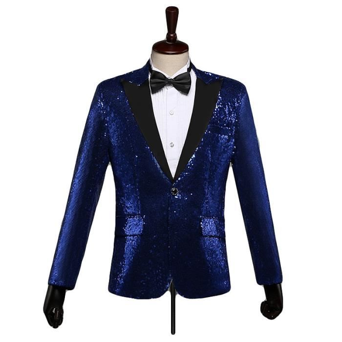Veste homme de Marque Costume de danse slim Veste de piece brillante Veste hommes mode Costume Vetement Masculin Bleu Cdiscount Pret a Porter