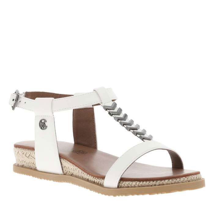 Sandales à Brides Talon Compensé 9 Cm - Style Métallisé Et Bride à Ardillon