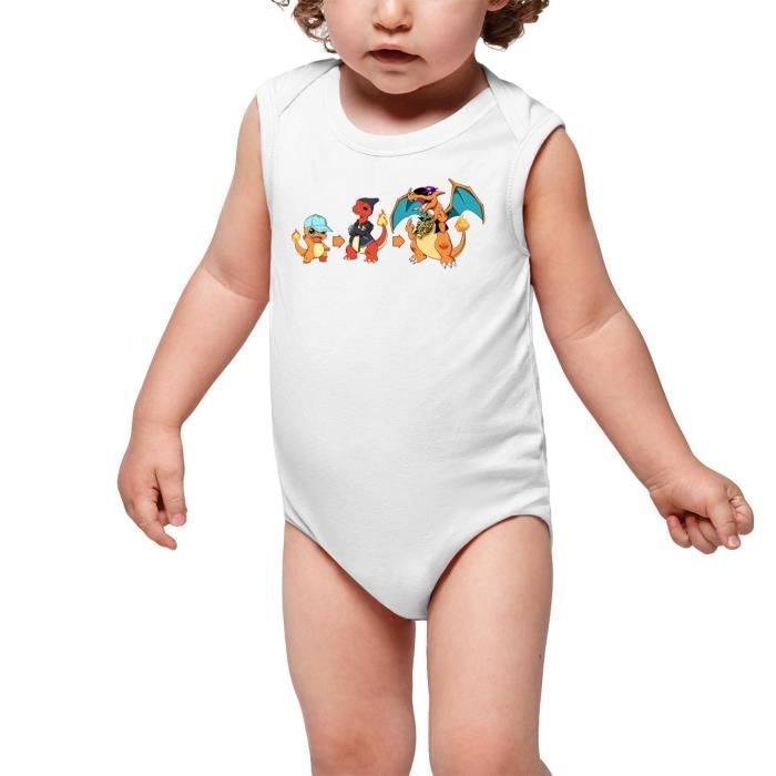 Body Bebe Sans Manches Blanc Parodie Pokemon Dracaufeu Salameche Et Reptincel Dragon Evolution Body Bebe De Qualite Blanc Cdiscount Pret A Porter