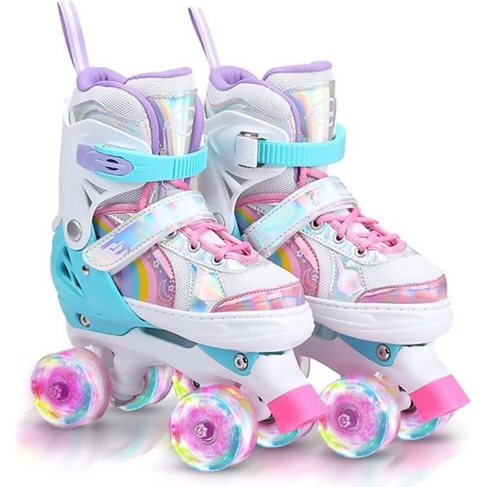 Roller Quad Enfant Fille AZWIX R glable 4 Tailles Roues