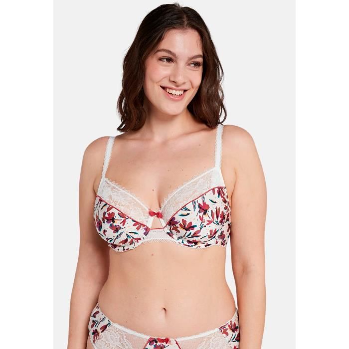 Soutien gorge Poitrine Genereuse SANS COMPLEXE VIOLETTE Imprime Floral Pastel Avec Armatures Imprime floral pastel Cdiscount Pret a Porter