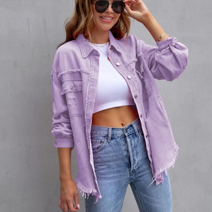 Veste en online jean violet