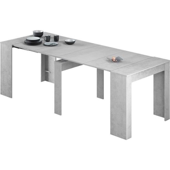 Table Console Extensible Coloris Beton 78 X 90 X 50 Cm Achat Vente Console Extensible Table Console Extensible Beton Cdiscount