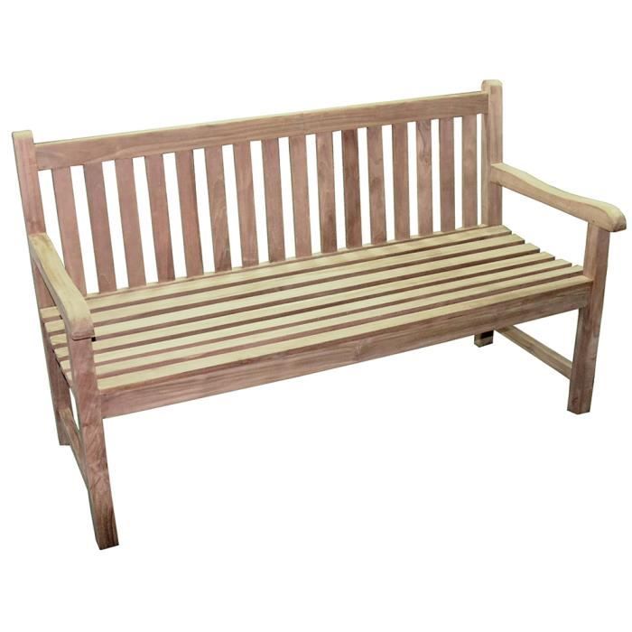 Banc De Jardin De 3 Places En Bois Teck Dim L 150 X H 93 X P 63 Cm Achat Vente Banc D Exterieur Banc De Jardin De 3 Places Cdiscount