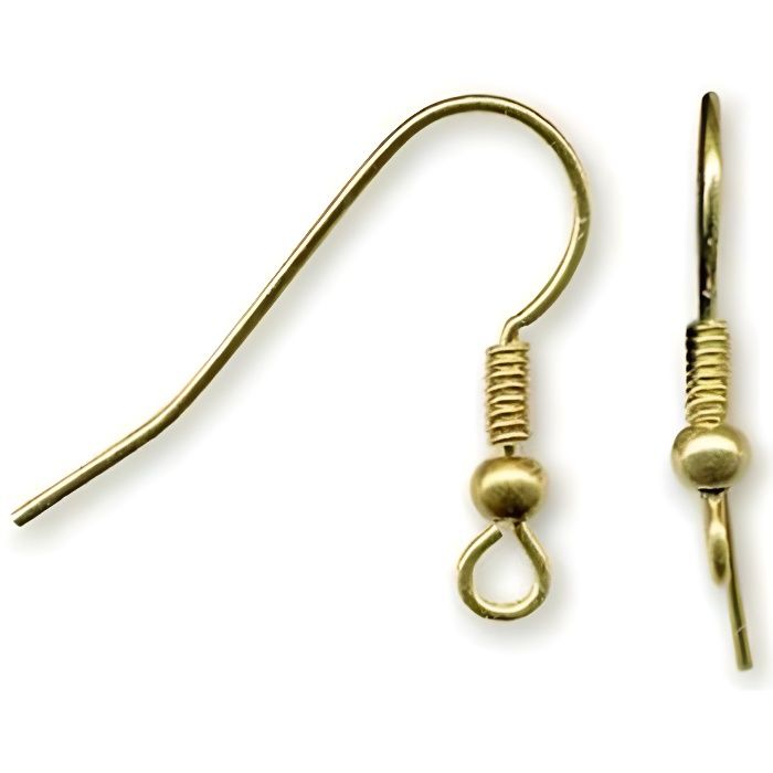 Accessoires création crochets boucle doreille attache 18 mm (50 pièces) Doré