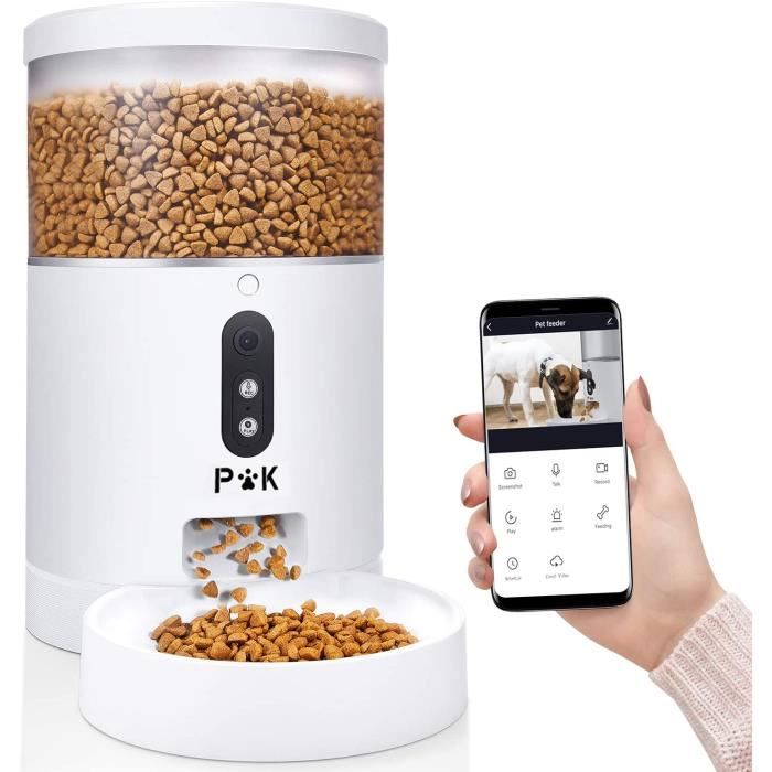 Puppy Kitty Distributeur De Croquettes Pour Chats Et Chiens Controle App Camera Hd Pour Video Et Interaction Avec Les Chats 4l Cdiscount