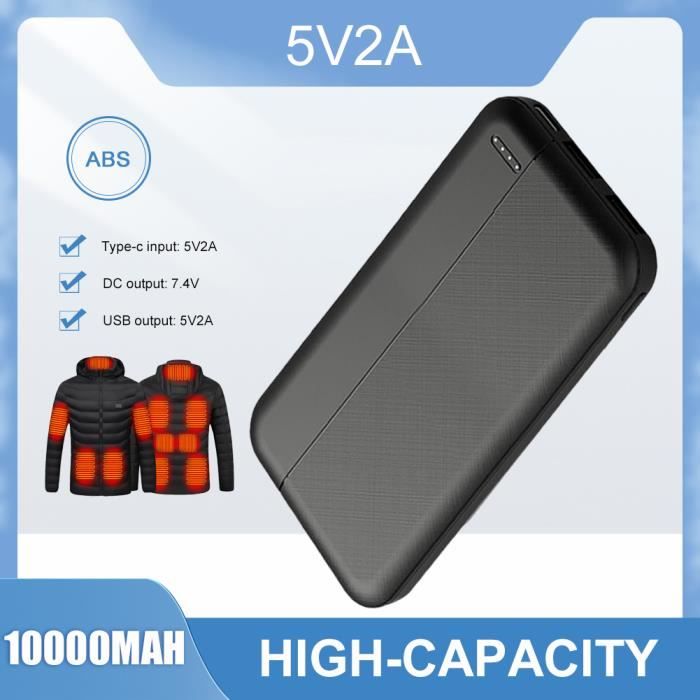 10000mAh Batterie Externe pour Gilet Manteau Veste Chauffante 5V 2A USB  Power Bank Petite Taille Chargeur Portable - Cdiscount Téléphonie