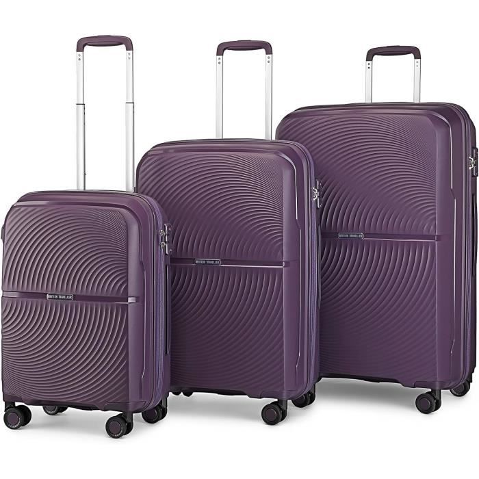 SHOWKOO Set de 3 Valise Rigide de Voyage ABS+PC Extensible Légère