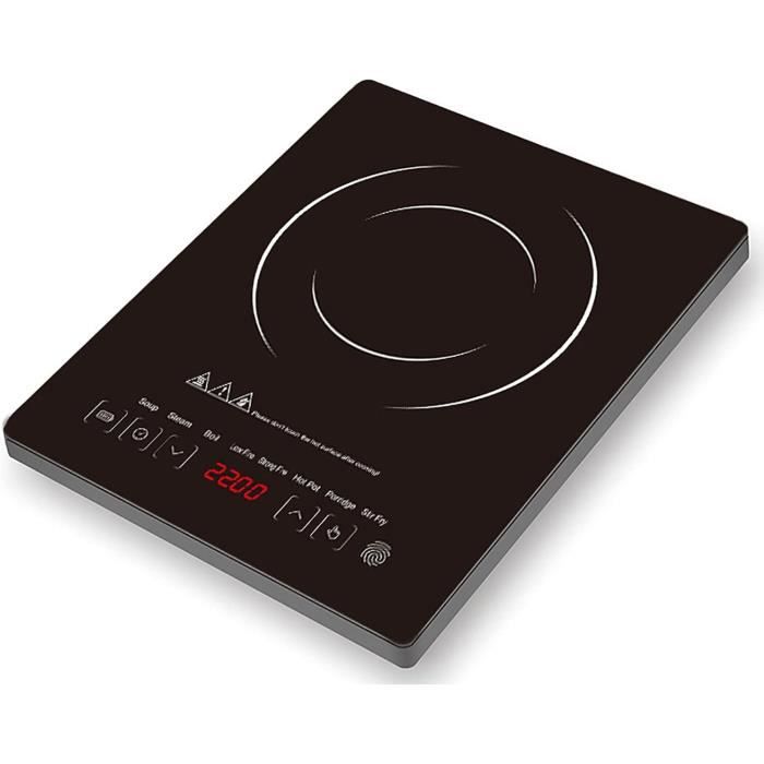 SIC Plaque de cuisson électrique portable à un feu, en fonte, température réglable, pour camping, voyage, cuisine extérieure (Noir, 1500W