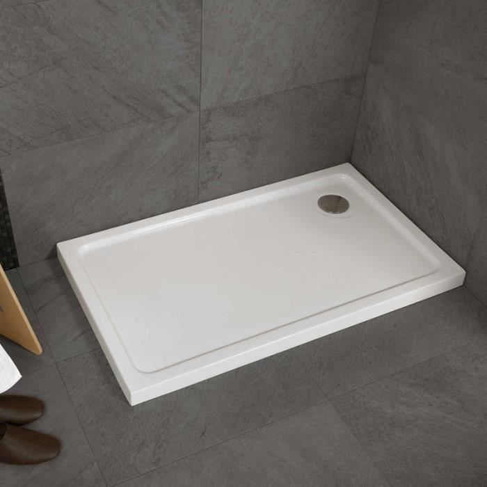 SANA Receveur de douche blanc 80 x 80 cm siphon inclus