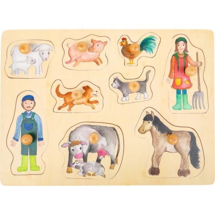 Puzzle Ferme en Bois Junior 9 Pièces - SMALL FOOT - Blanc - Mixte