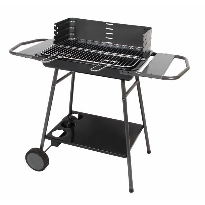barbecue charbon de bois capri en acier laque 56 x 41 cm jusqu a 12 personnes cdiscount jardin