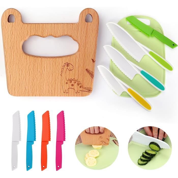 Set de 10 couteaux de cuisine pour enfants pour couper les légumes et les fruits, convient aux