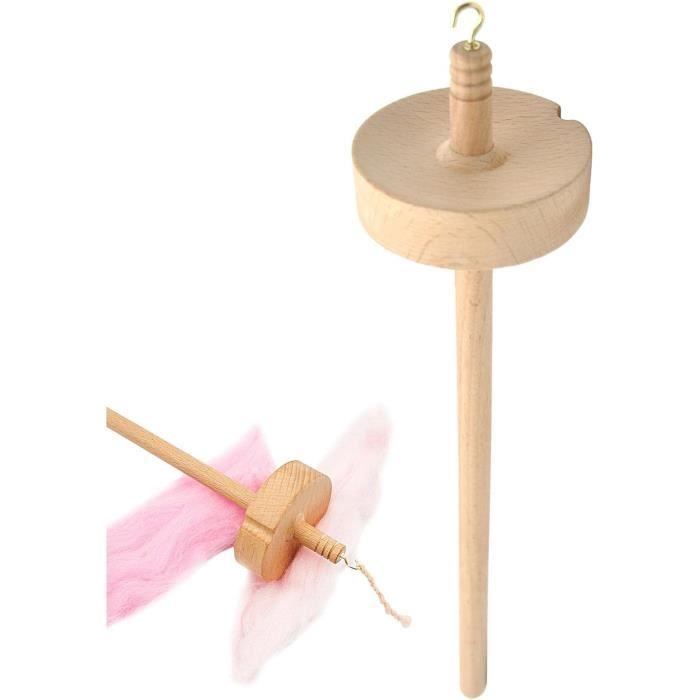 Fuseau verticille | Drop Spindle Top Verticille,Broches en Bois avec Crochet en métal pour