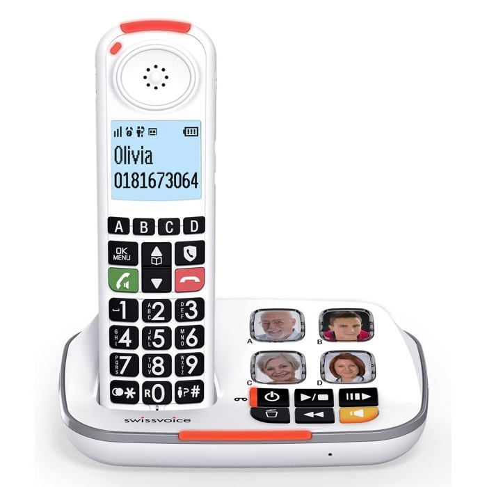 Téléphone sans fil - SWISSVOICE - Xtra 2355 Duo - Répondeur intégré - Grand écran rétro-éclairé - 2 combinés