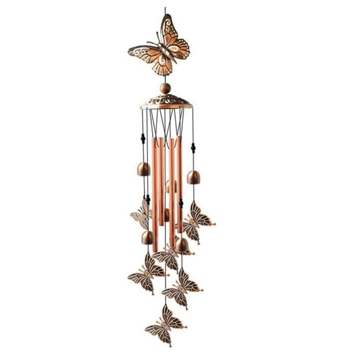 Vent métal carillon 3D papillon jardin suspendu cloche art