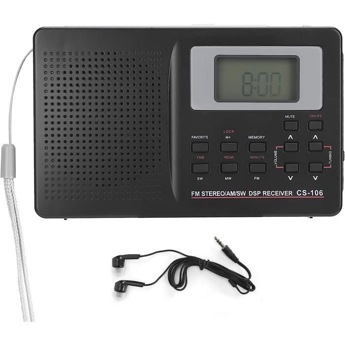 Radio FM Portable, DC 5V Mini Radio Haute Sensibilité avec Affichage