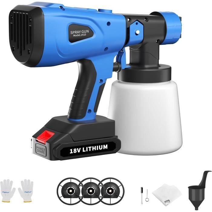 Pistolet a Peinture sans Fil, Pistolet Peinture Electrique,5 Buses