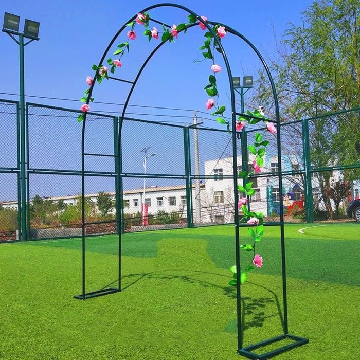 Arche De Jardin 130x220 Cm Pour Plantes Grimpantes - Pergola Métal Noire Antirouille - Idéale Mariage Et Rosiers