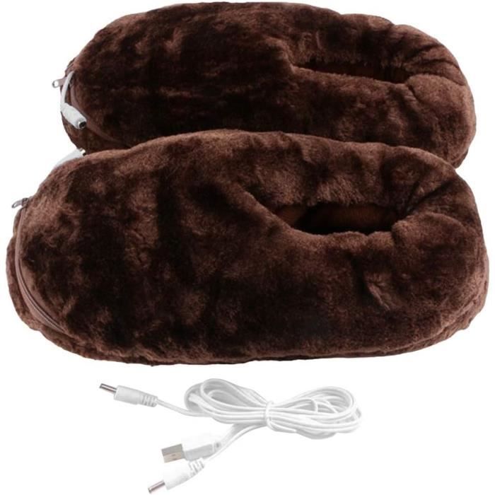 Chaussons Chauffants USB - Pantoufles En Peluche électriques - Pour Hiver, Maison, Bureau - Taille 39-43 - 6