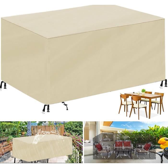 KDXAOBEI Housse Salon De Jardin Exterieur Imperméable 230x120x100cm Housse De Protection Salon De Jardin,420D Oxford Tissu Bache Table Jardin Housse De Protection Table De Jardin