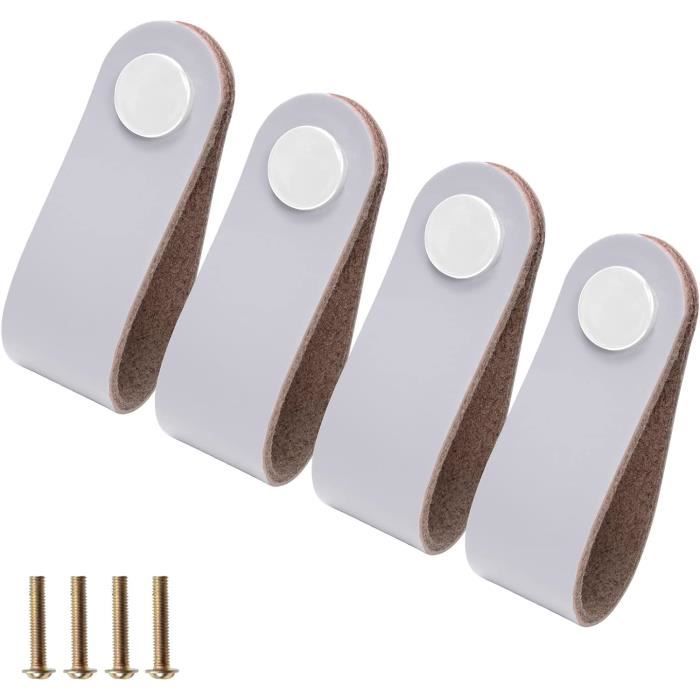 Lot De 4 Poignées De Tiroir Vintage Chromées - Pour Meuble Salle De Bain Ou Commode - Occasion