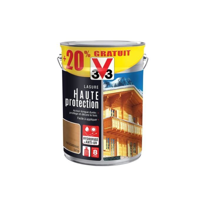 Lasure V33 Haute protection Bois - Chêne naturel satin - hydrofuge & anti-UV - Bricolage