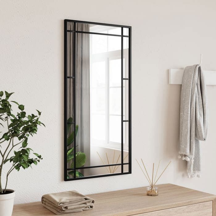 vidaXL Miroir mural noir 40x80 cm rectangulaire fer 358629