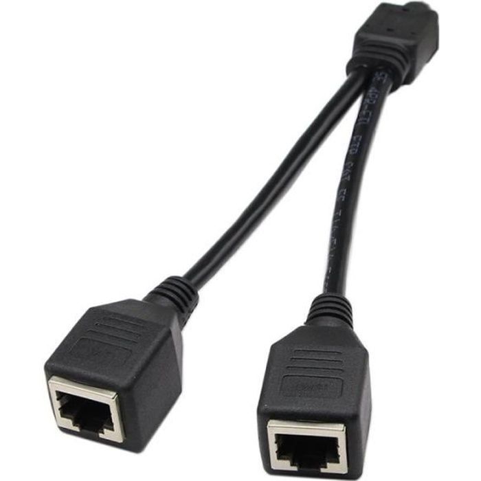Adaptateur Repartiteur De Prise Rj45 Reseau Lan Ethernet 1 A 2 Prises Longueur De Cable 25 Cm Autre Prix Pas Cher Cdiscount