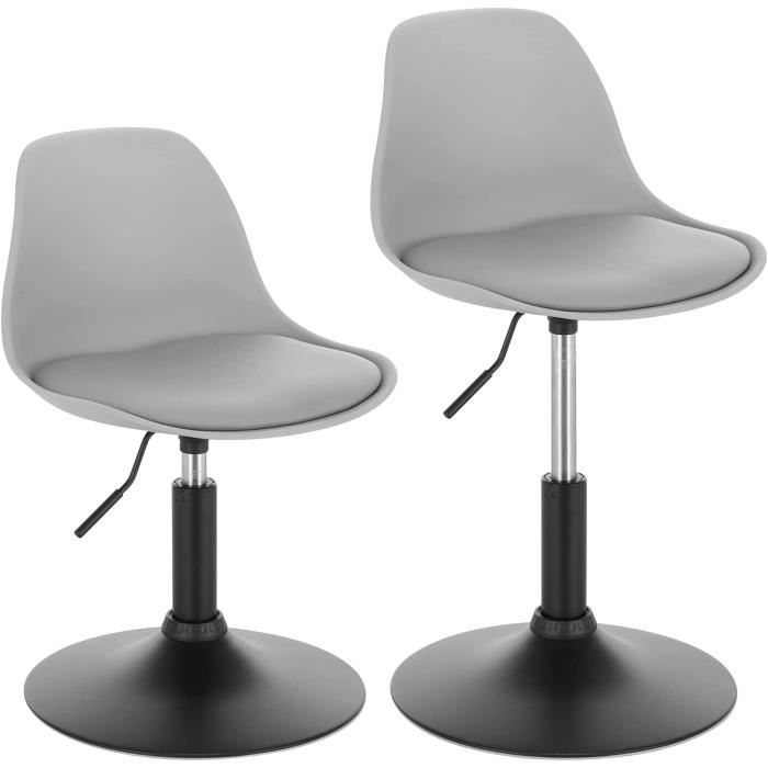 luckeu Lot De 2 Tabouret De Bar Rotatif à 360 °Et RéGlable en Hauteur