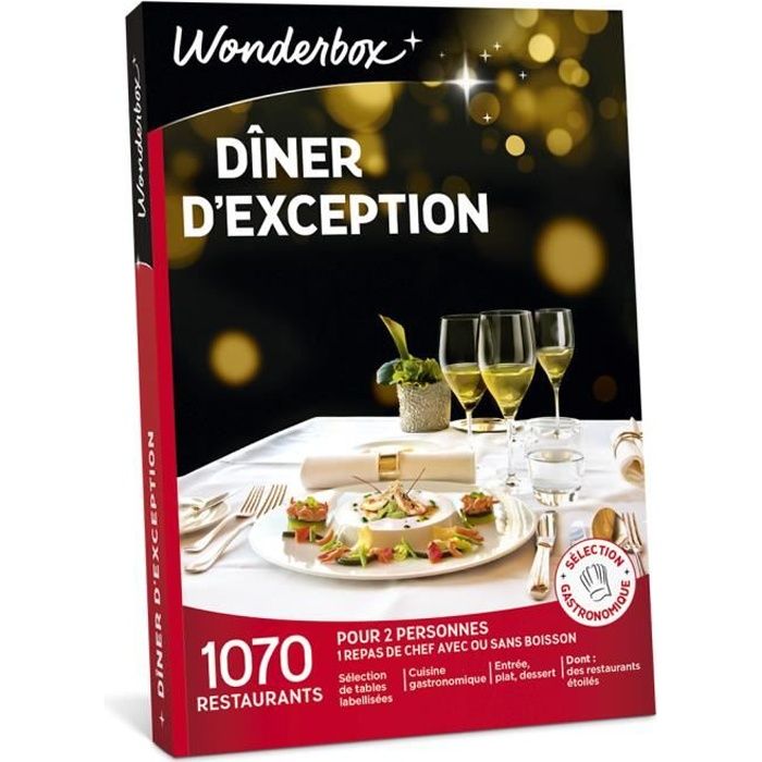 Wonderbox - Coffret cadeau pour deux - Dîner d'exception - 860 restaurants