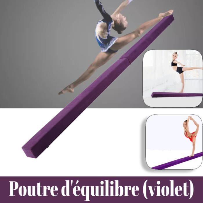Poutre D'Équilibre Pliante En Daim Synthétique Violet 2,1m - Barre De Gymnastique Pour Entraînement Maison