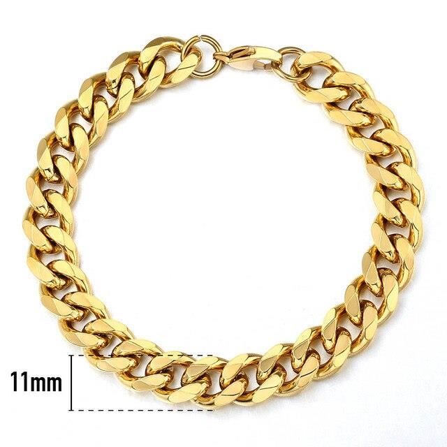 Bracelet Gourmette En Acier Inoxydable Noir - Style Motard Rock - Pour Homme Et Femme