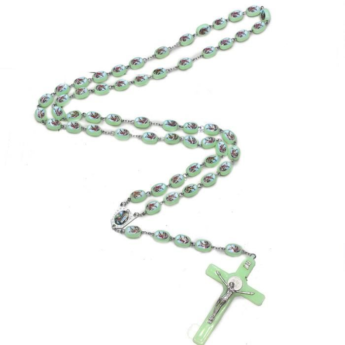Lot De 2 Chapelets En Bois Catholique - 58cm Avec Médaille Et Croix Métal - Cadeau Religieux