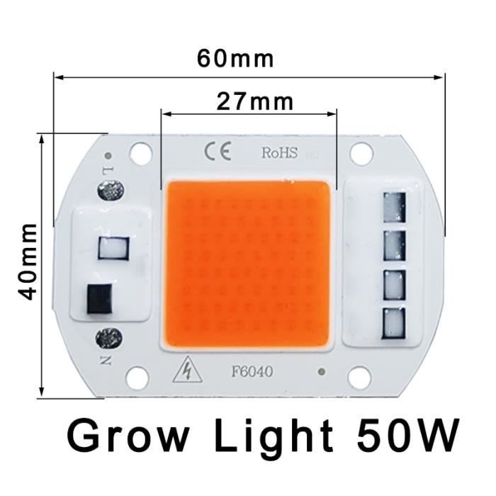 LAMPE DE CULTURE,Grow Light 50W-220V--Puce lumineuse de croissance LED ...
