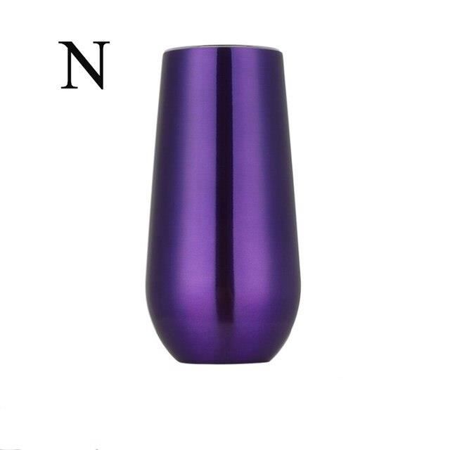 Lot De 8 Flûtes à Champagne Sans Pied - Gobelets à Vin Double Isolation 6 OZ Avec Couvercles, Acier Inoxydable Blanc